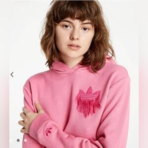 ISO Adidas Originals Cropped Hoodie Sweatshirt Rose Tone Fringed DO NOT PURCHASE